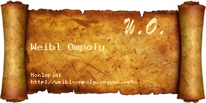 Weibl Ompoly névjegykártya